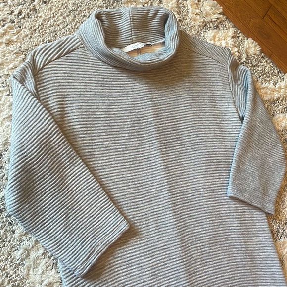 Loft Ribbed Knit 3/4 Sleeve Turtleneck Dress Like New - Picture 5 of 14